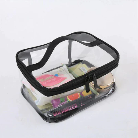 Waterproof Transparent PVC Bath Cosmetic Bag - Travel Makeup Pouch with Zipper