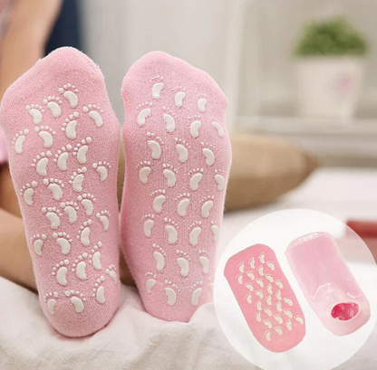 Spa Gel Socks - Anti Crack Half-Length Silicone Foot Protector Socks (Pair)