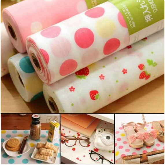 1 Roll Anti Slip Kitchen Cupboard Liners Mat Roll -  Kitchen shelf mat