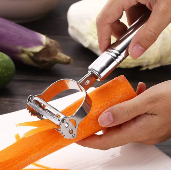 Thin slice peeler for vegetable strips - Ergonomic vegetable peeler