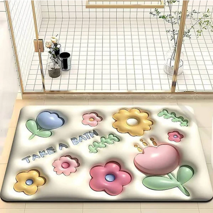 Soft Non Slip Multi Flower Design 3D Door Entrance Mat(Random Design)