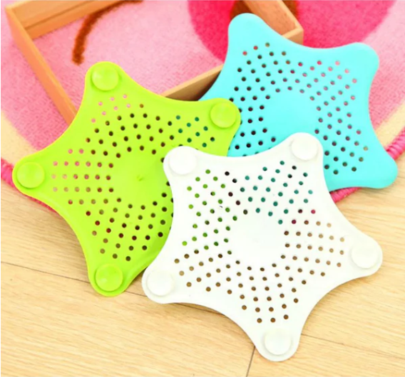 3Pcs Silicone Star Shaped Sink Filter Hair Catcher Strainers for Sink