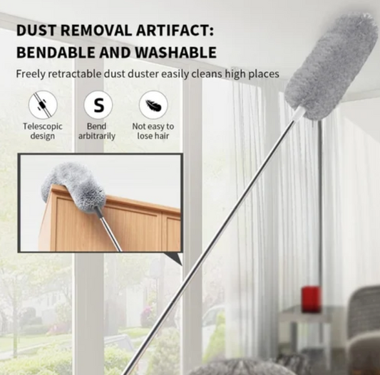 100 Inch Long-Handled Grey Cleaning Brush