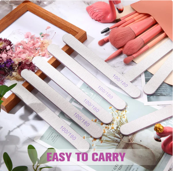 Double Sided Emery Board Washable 100/180 Grit Nail Files