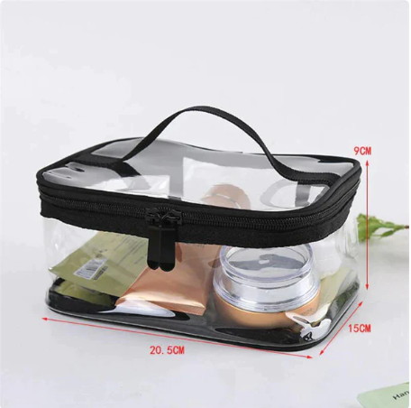 Waterproof Transparent PVC Bath Cosmetic Bag - Travel Makeup Pouch with Zipper