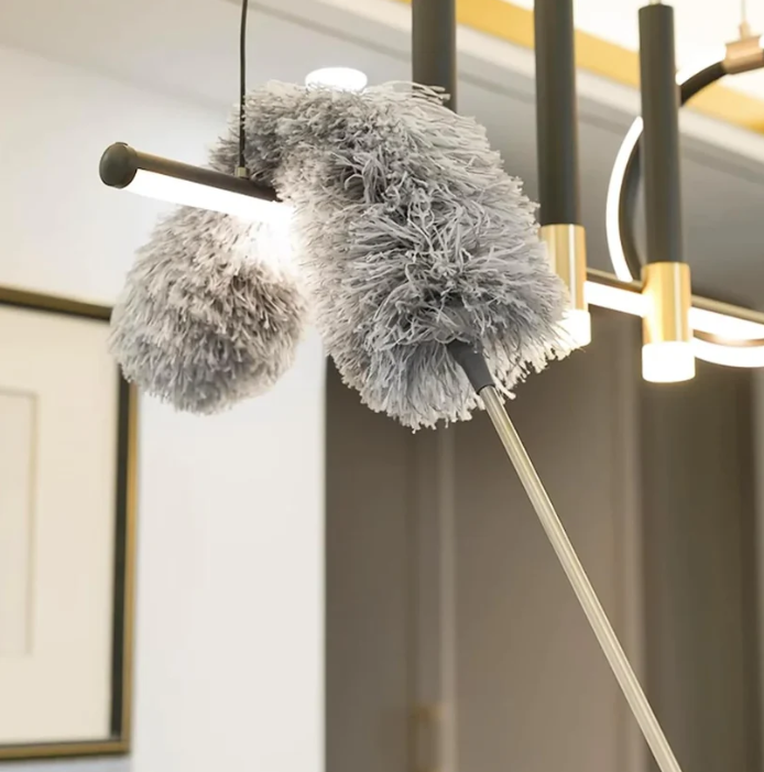 100 Inch Long-Handled Grey Cleaning Brush