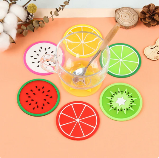 3 Pieces Fruit Shape Silicone Cup Pad