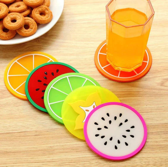 3 Pieces Fruit Shape Silicone Cup Pad