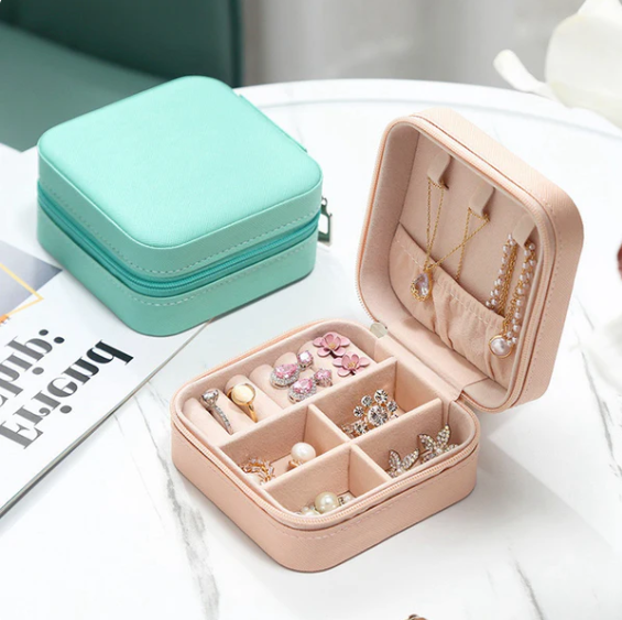 Premium Quality Plush Velvet Travel Jewelry Organizer Box.