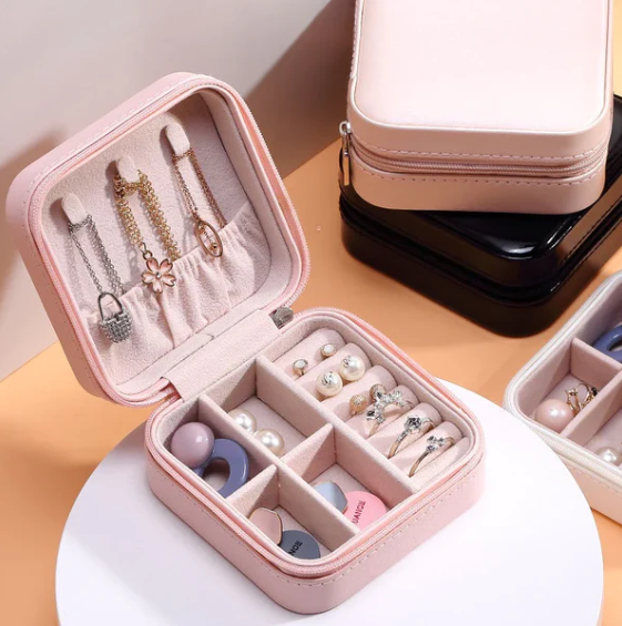 Premium Quality Plush Velvet Travel Jewelry Organizer Box.