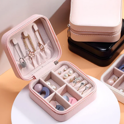 Premium Quality Plush Velvet Travel Jewelry Organizer Box.