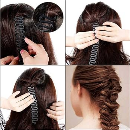 2 Pcs French Hair Styling Clip Stick Bun Maker Braid Tool