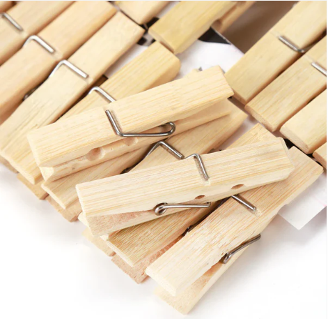 20 Pcs Wooden Clothespins – Strong Grip Laundry Pegs for Clothes