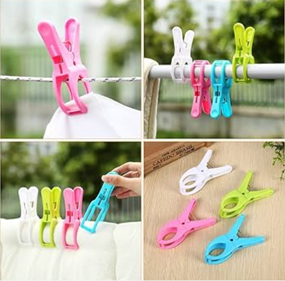 12 Pcs Jumbo Size Strong Holding Grip Clothes Clips