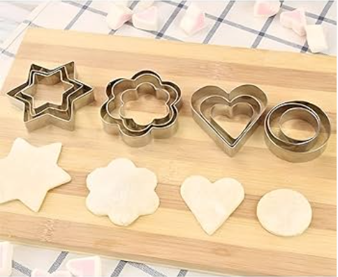 12 Piece Stainless Steel Cookie,Pastry, and Fruit Cutters Set