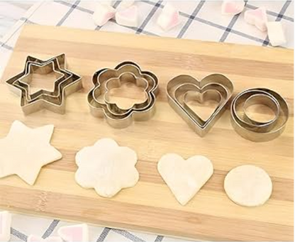 12 Piece Stainless Steel Cookie,Pastry, and Fruit Cutters Set