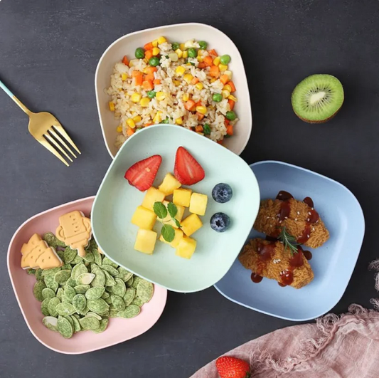 02 Pcs Microwaveable Plate Nut Cake Fruit Snack Dessert Tray