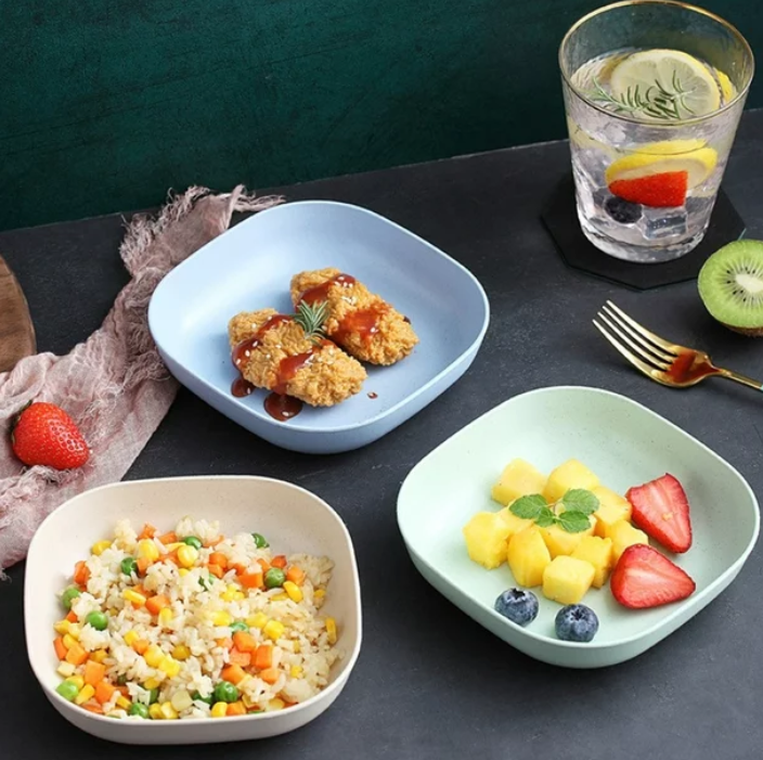 02 Pcs Microwaveable Plate Nut Cake Fruit Snack Dessert Tray