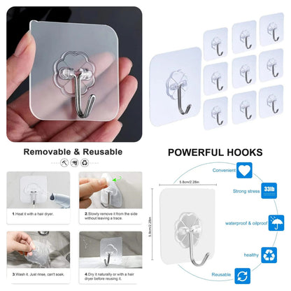 05 Pcs Self Adhesive Door Wall Hangers Hooks - No-Drill Wall hooks