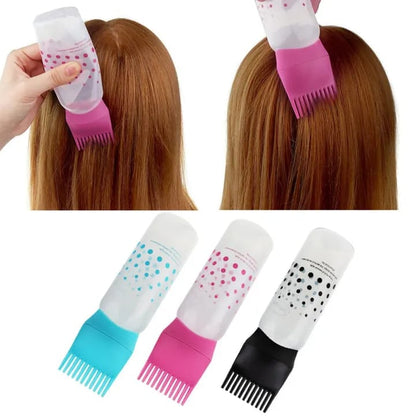01 Pcs Hair Comb Applicator Bottle - Refillable Hair Dye Bottle - Hair Oiling Tool