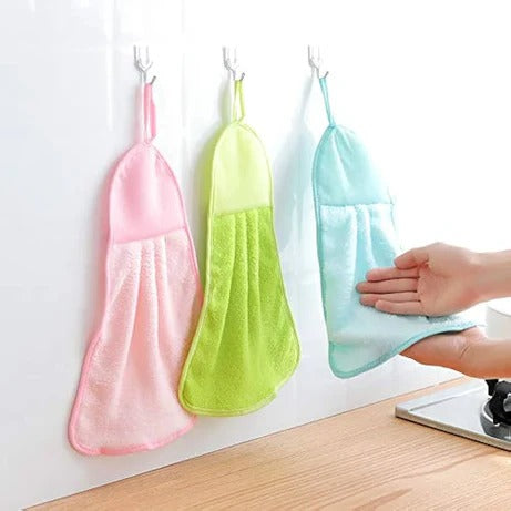 01 Pcs Hanging Kitchen Microfiber Hand Towel - Elitevariety Hanging Towel