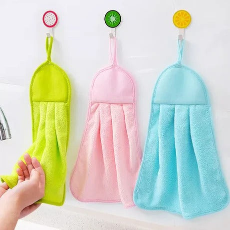 01 Pcs Hanging Kitchen Microfiber Hand Towel - Elitevariety Hanging Towel
