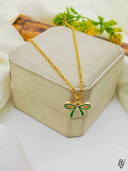 Fancy Beautiful Bow Style Gold Plated Pendants For Her