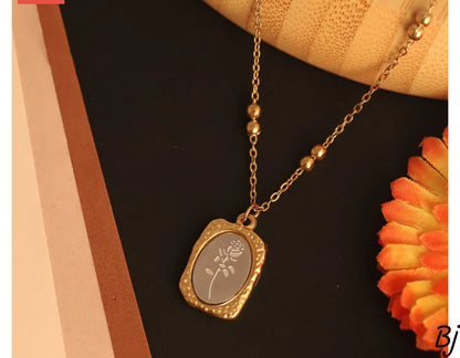 Fancy Beautiful Stainless Steel Mirror Rose Flower Pendants For Her