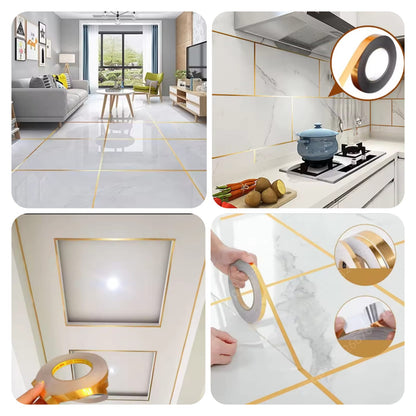 Golden Decorative Tape - Ceramic Tile Gap Tape (1cm x 50m)