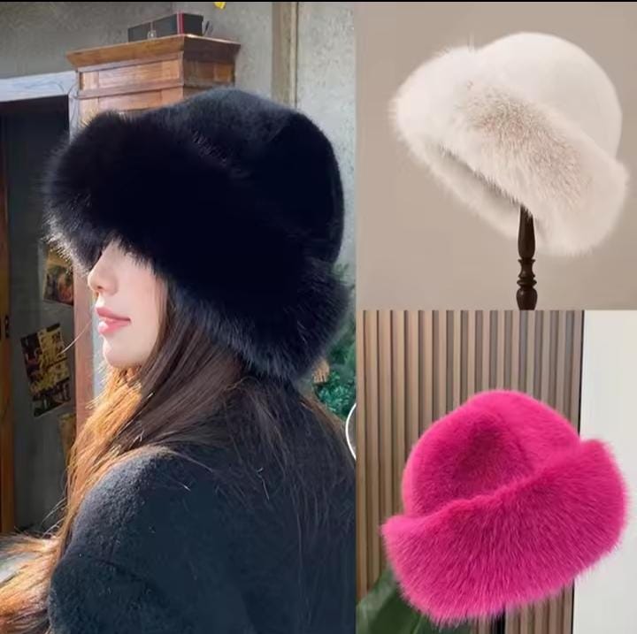 Fluffy Bucket Winter Hat For Women & Teenage