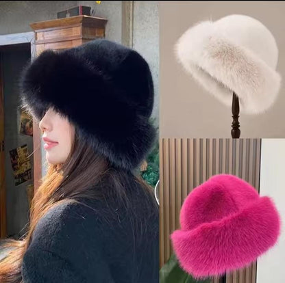Fluffy Bucket Winter Hat For Women & Teenage
