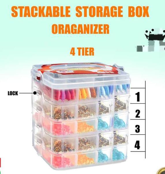 4 Layer 24 Grid Transparent Jewelry Storage Organizer