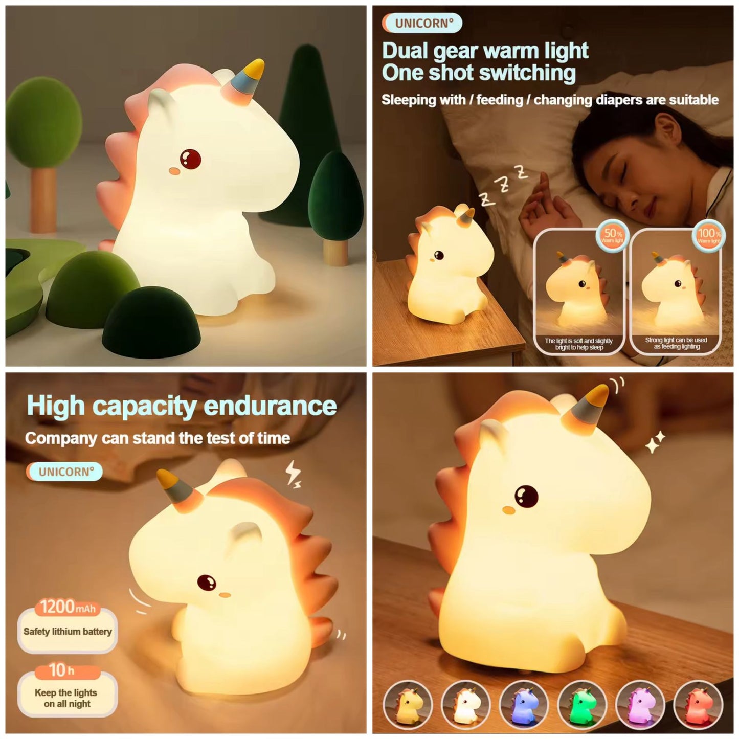 Unicorn Character Lamp (Rechargeable)