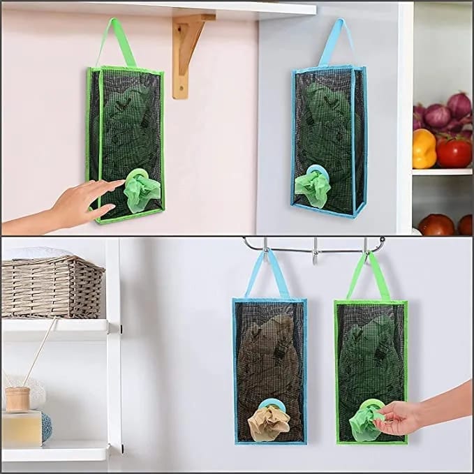 Multi-Purpose Hanging Shopper Dispenser Holder & Organizer Bag