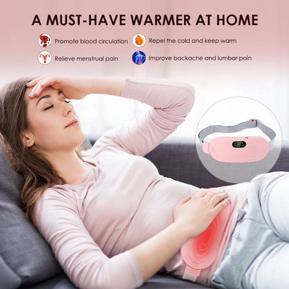 Periods Cramp Relief Belt - Rechargeable Electric Heating Pad - Menstrual Pain Relief Device