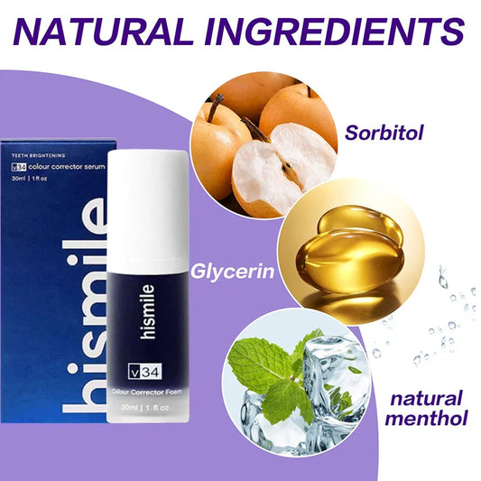 Original Hismile V34 Colour Corrector Serum – Instant Purple Teeth Whitening Booster