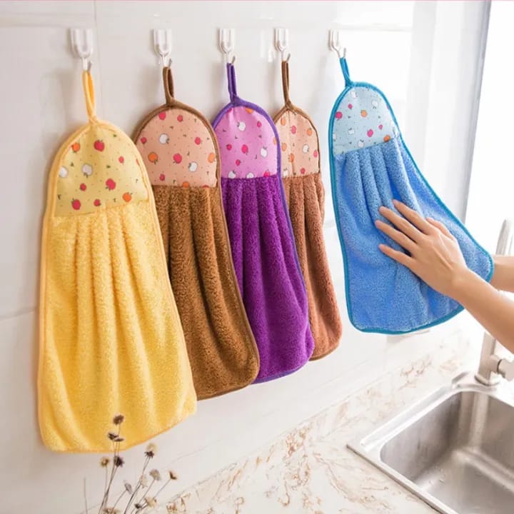 01 Pcs Hanging Kitchen Microfiber Hand Towel - Elitevariety Hanging Towel