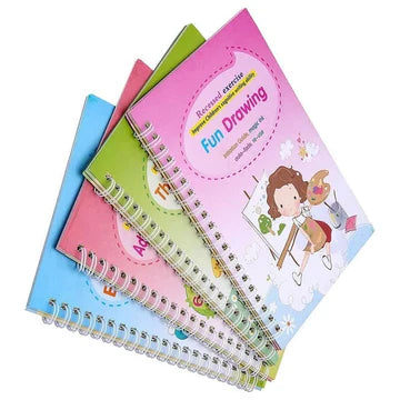 Set of 4 Sank Reusable Practice Copybook for Kids Writing Practice Book