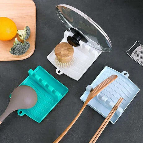 Kitchen Utensil And Pot Lid Holder - Plastic Spoon Rack