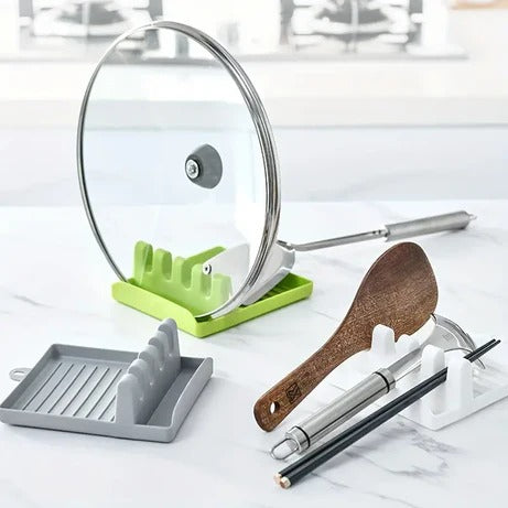 Kitchen Utensil And Pot Lid Holder - Plastic Spoon Rack