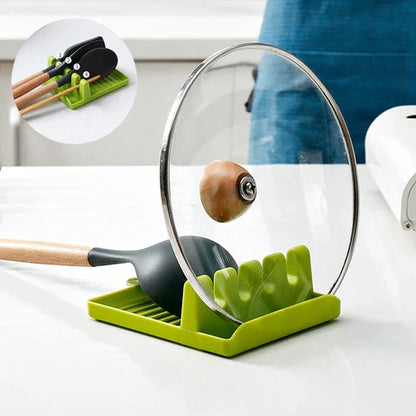 Kitchen Utensil And Pot Lid Holder - Plastic Spoon Rack