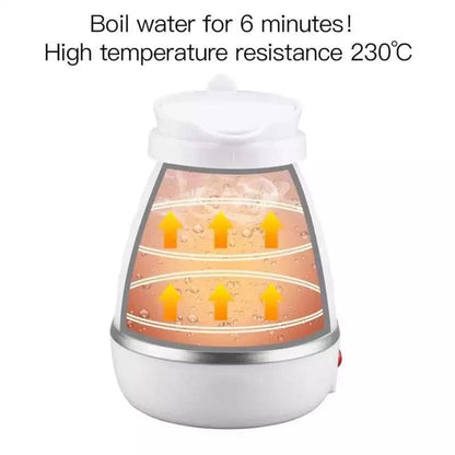 Compact Electric Travel Kettle – Foldable Silicone Bod