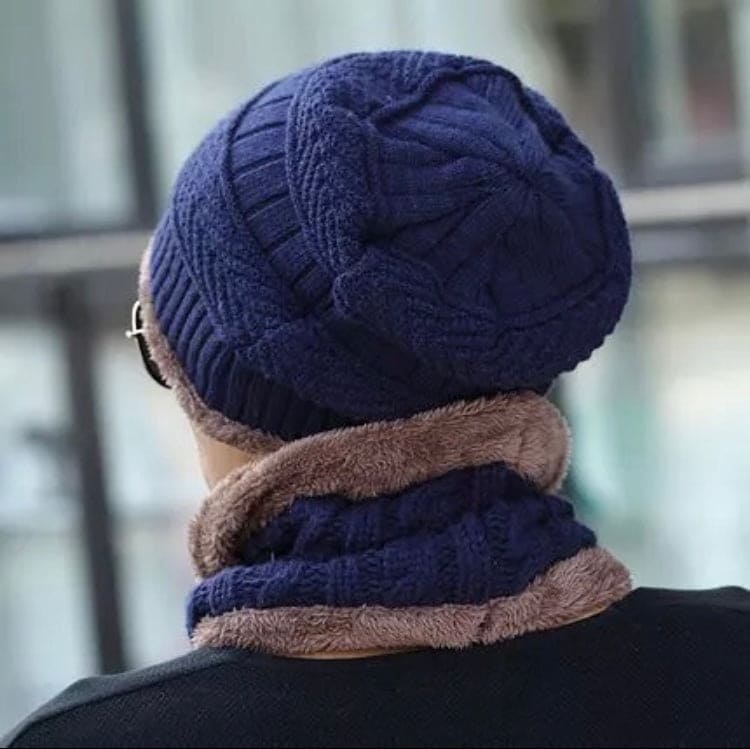 2 in 1 Winter Cap For Men/Women - New Beanie Hat - Skin Cap & Scarf Set -